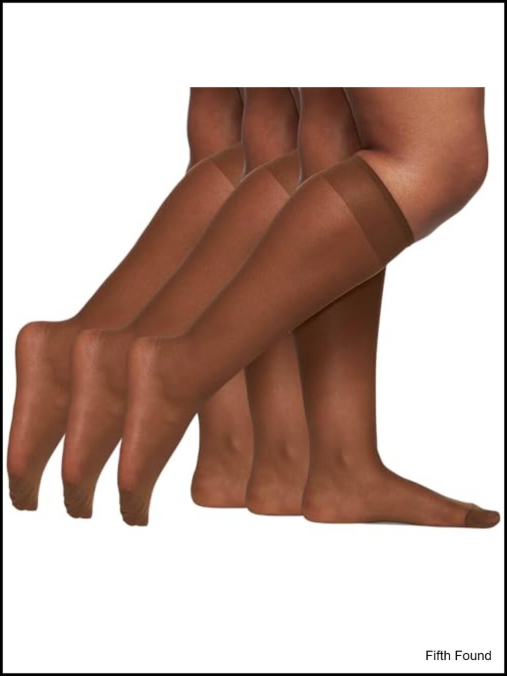 20 Denier Sheer Knee High Stockings Reinforced Toe Nylon Hosiery 3 Pair
